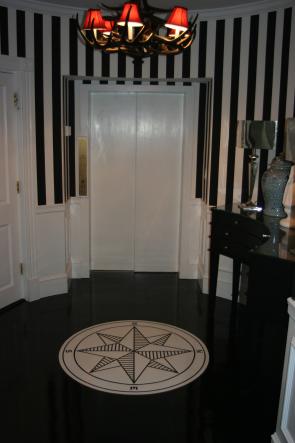 Compass rose floor decoration custom designed and painted
